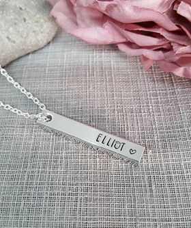 Handstamped Box Necklace