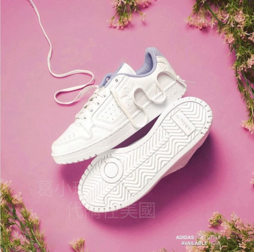 縮圖：💜🤍 adidas 薰衣草 大三葉草 小白鞋 🤍💜