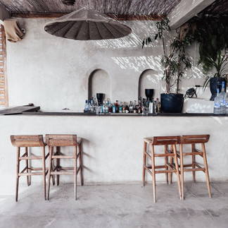 Interieur van Wet Stories op Santorini
