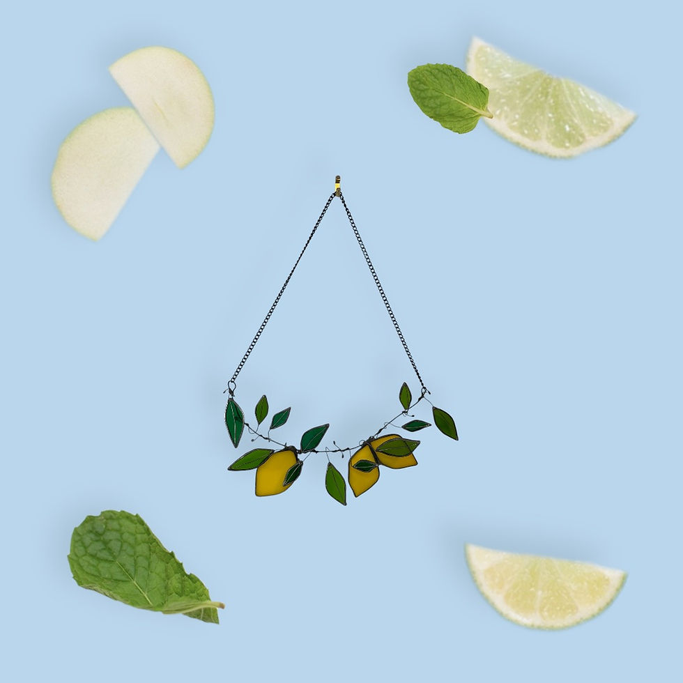 Thumbnail: Stained Glass Lemon Tree Branch Suncatcher