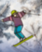 skier jumping on snowy mountain