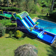 aluguel tobogã com piscina inflável