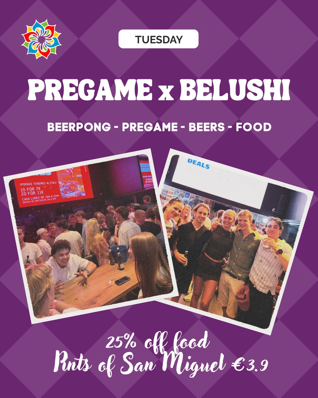 Welcome Erasmus Tuesday predrink Belushi (free beerpong) +PARTY