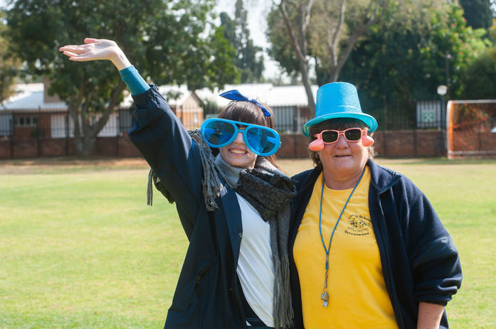 An image of two teachers smiling at the camera during Loreto Day at Loreto Queenswood.
