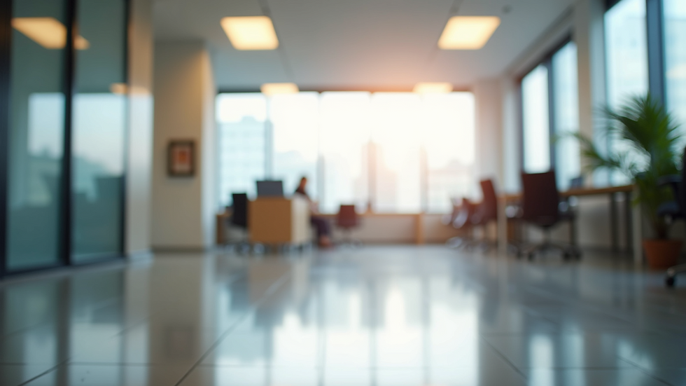 Eye-level view of a clean and organized modern office space