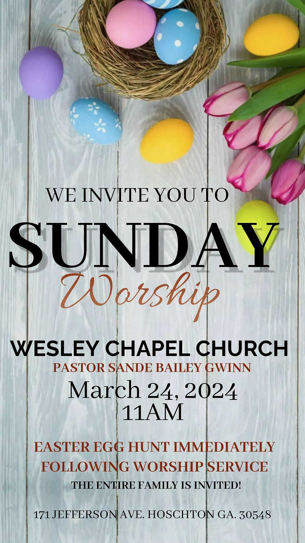 Sunday Worship @Wesley Chapel Church