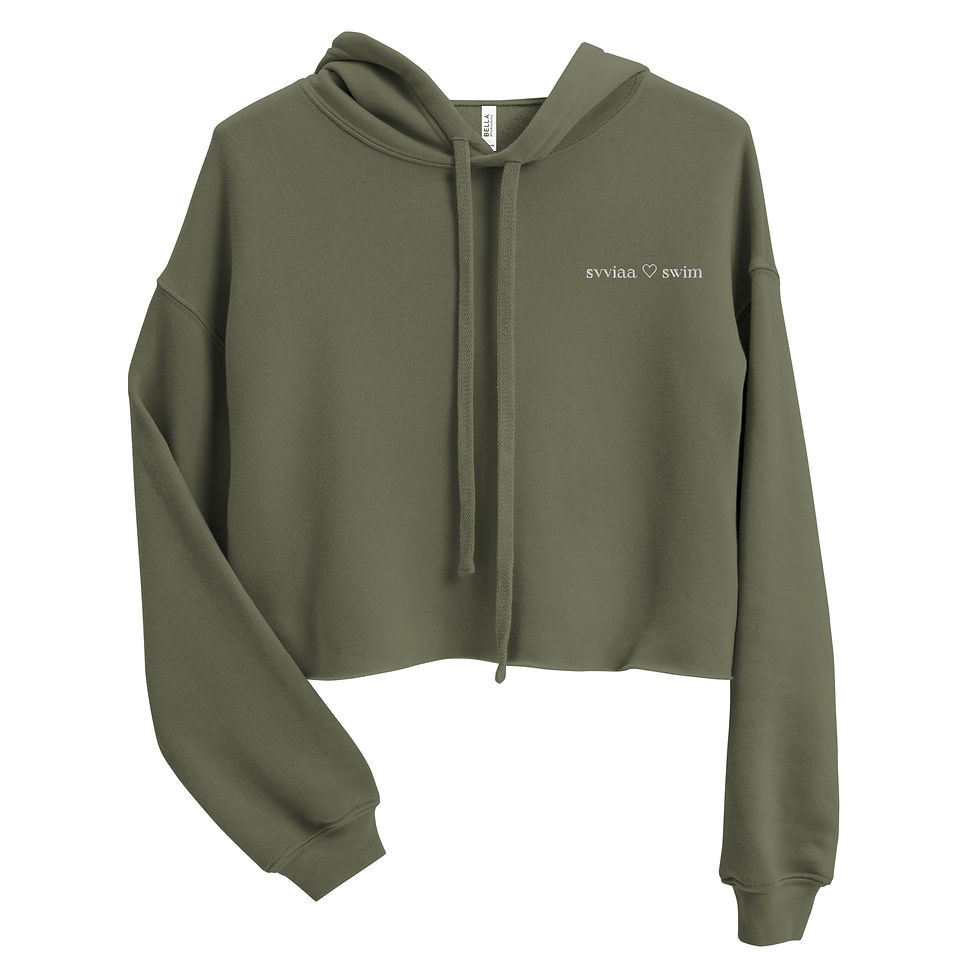 Thumbnail: Svviaa ♡ Swim Embroidered Crop Hoodie