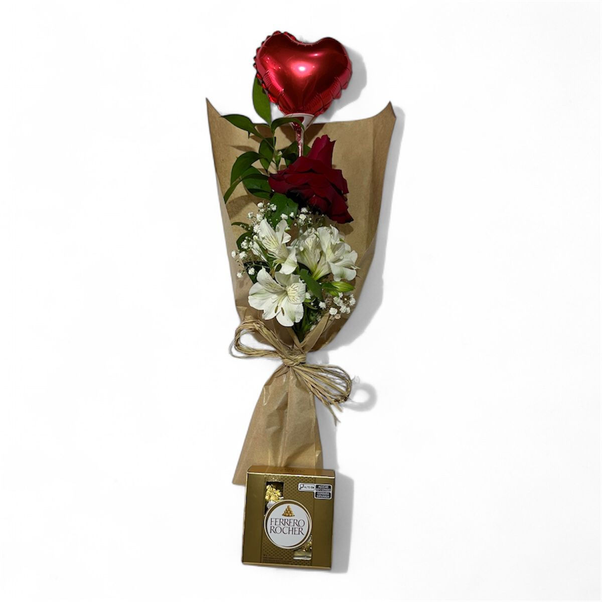 Rosa com Balão e Ferrero
