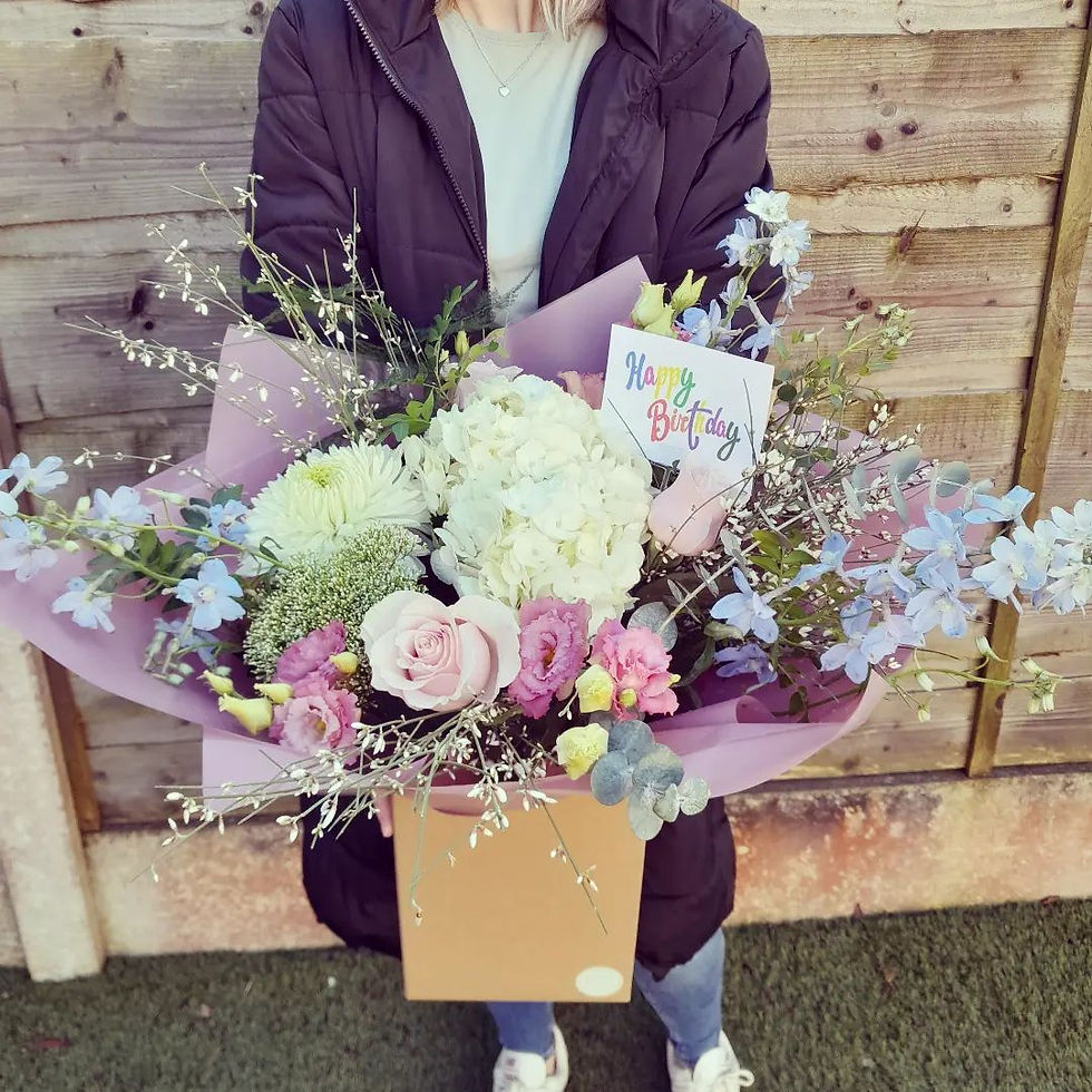 Thumbnail: Signature hydrangea hand tied bouquets - from £35