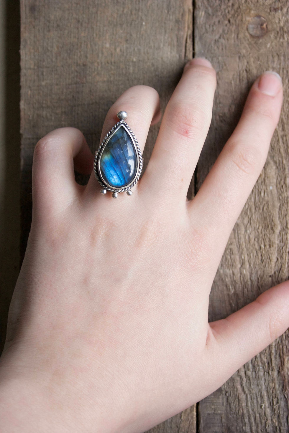 Thumbnail: Labradorite Statement Ring // Sterling Silver