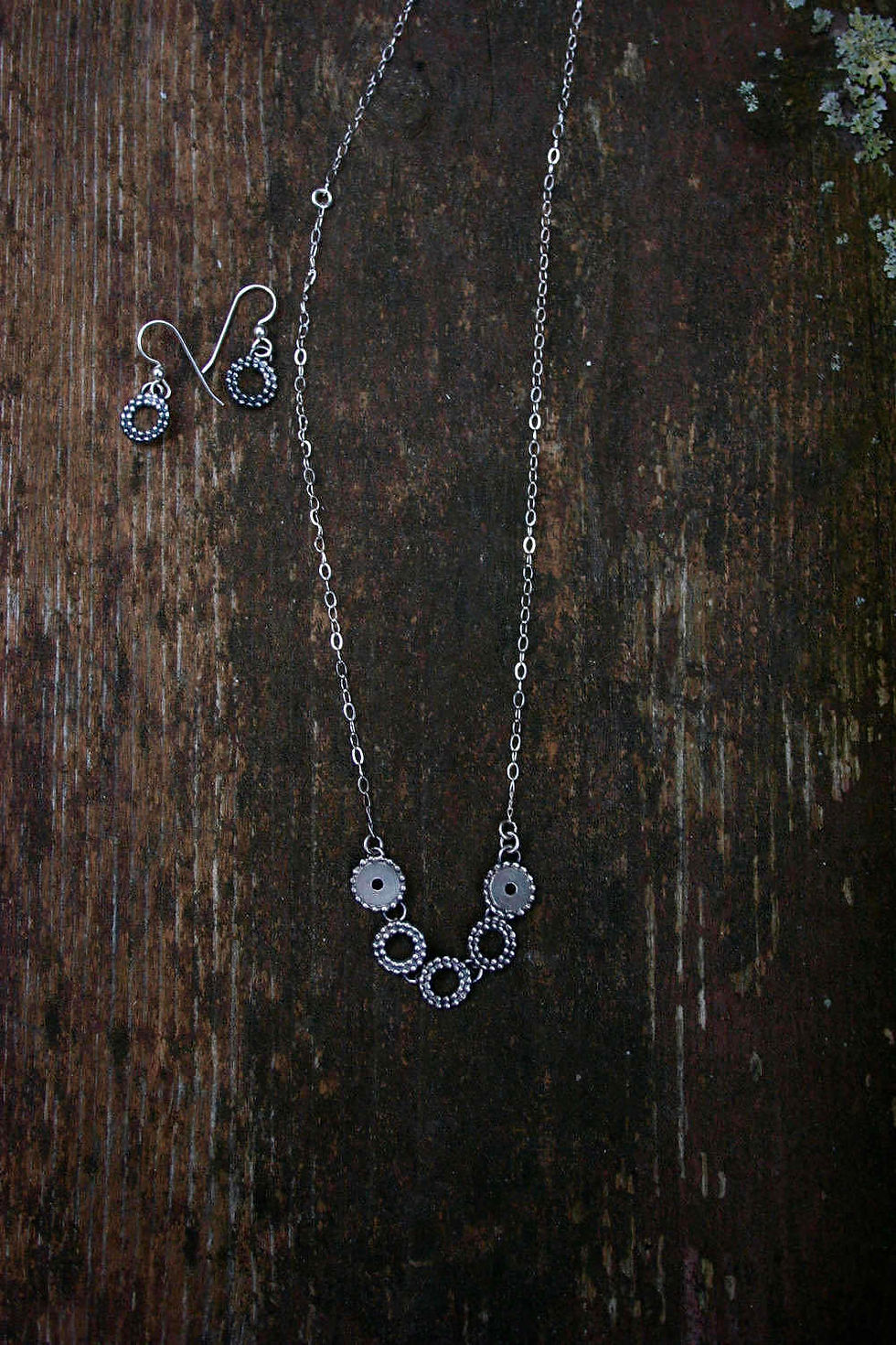 Thumbnail: Delicate Open Circled Dotted Necklace // Sterling Silver
