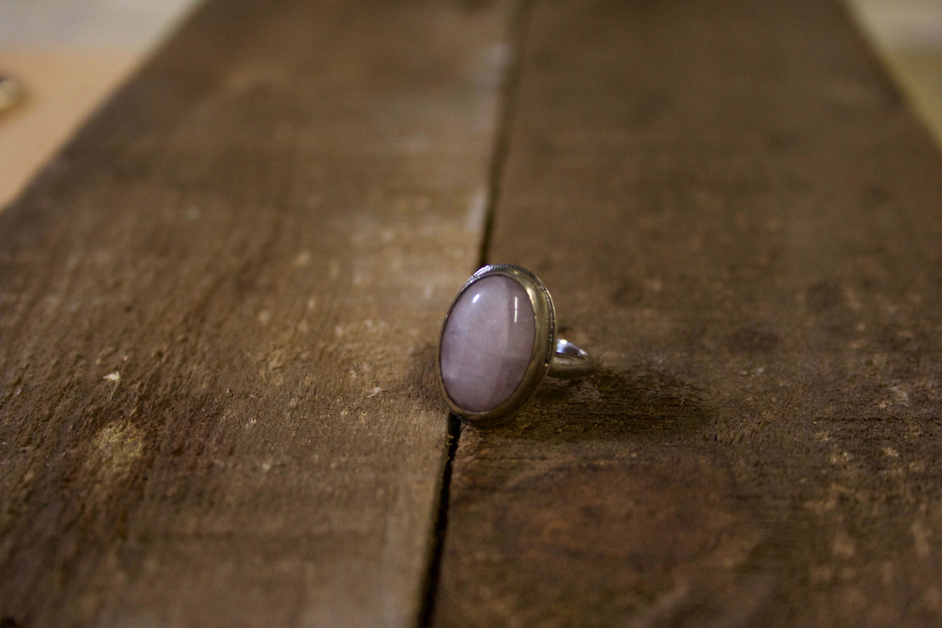 Rose Quartz Statement Ring // Sterling Silver