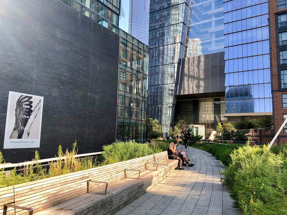 The north end of the High line by the Hudson Rail Yards