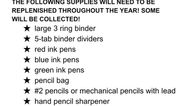 JMS School Supply Lists