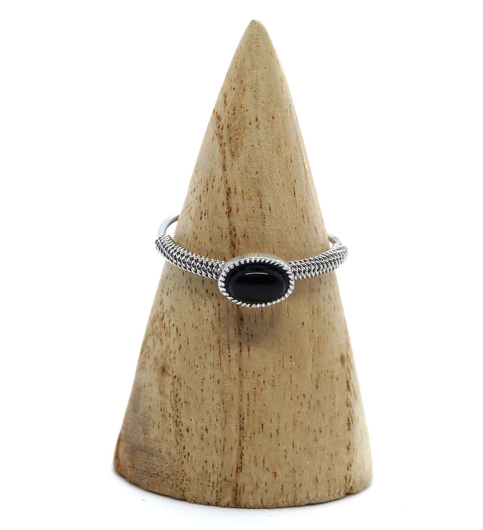 Miniature : Bague Trancoso Acier Pierre Onyx