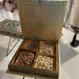 Diwali Dry Fruit Box (Golden Open)