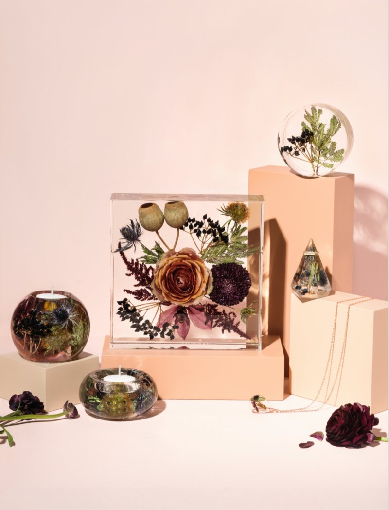 Resin encased flower Keepsake by Soil & Soul Studio