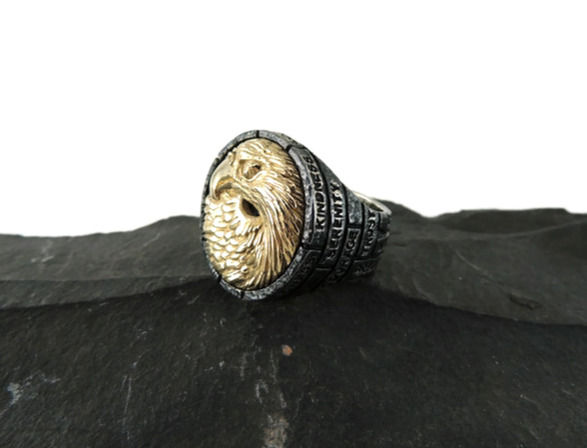 Thumbnail: The Bricks of Life Sterling Silver and Gold Ring