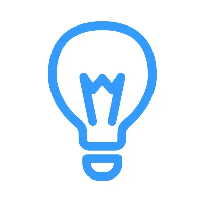 Blue light bulb icon