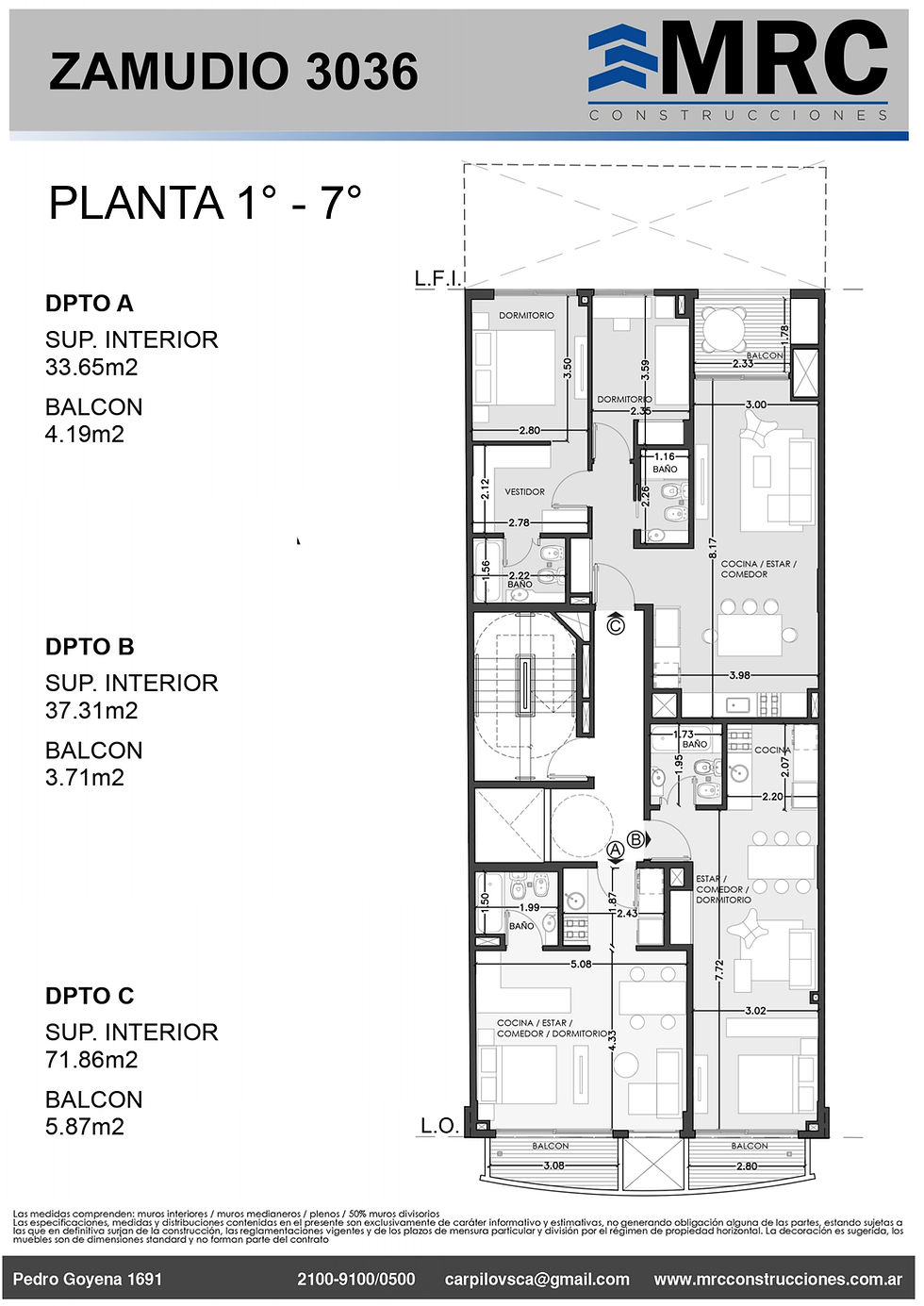 Zamudio 3036 - 1º a 7º