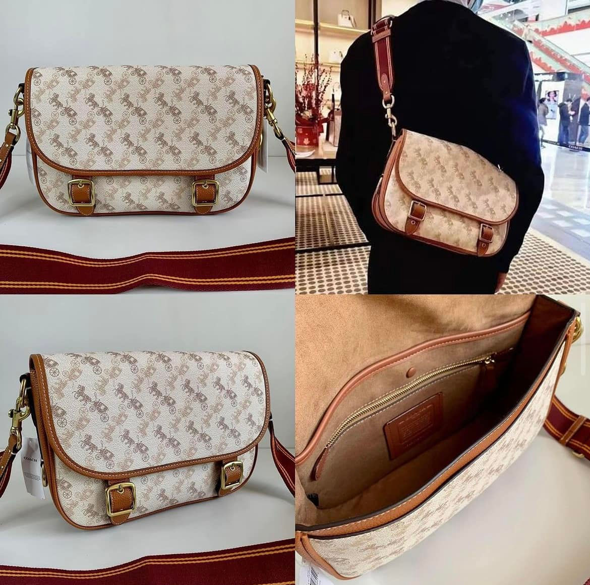 Coach C8470 Field Messenger Bag With Horse And Carriage Print