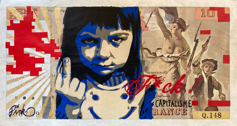 Oeuvre personnalisee commande par PiNK Art RoZ - street art toile technique mixte creation unique sur mesure