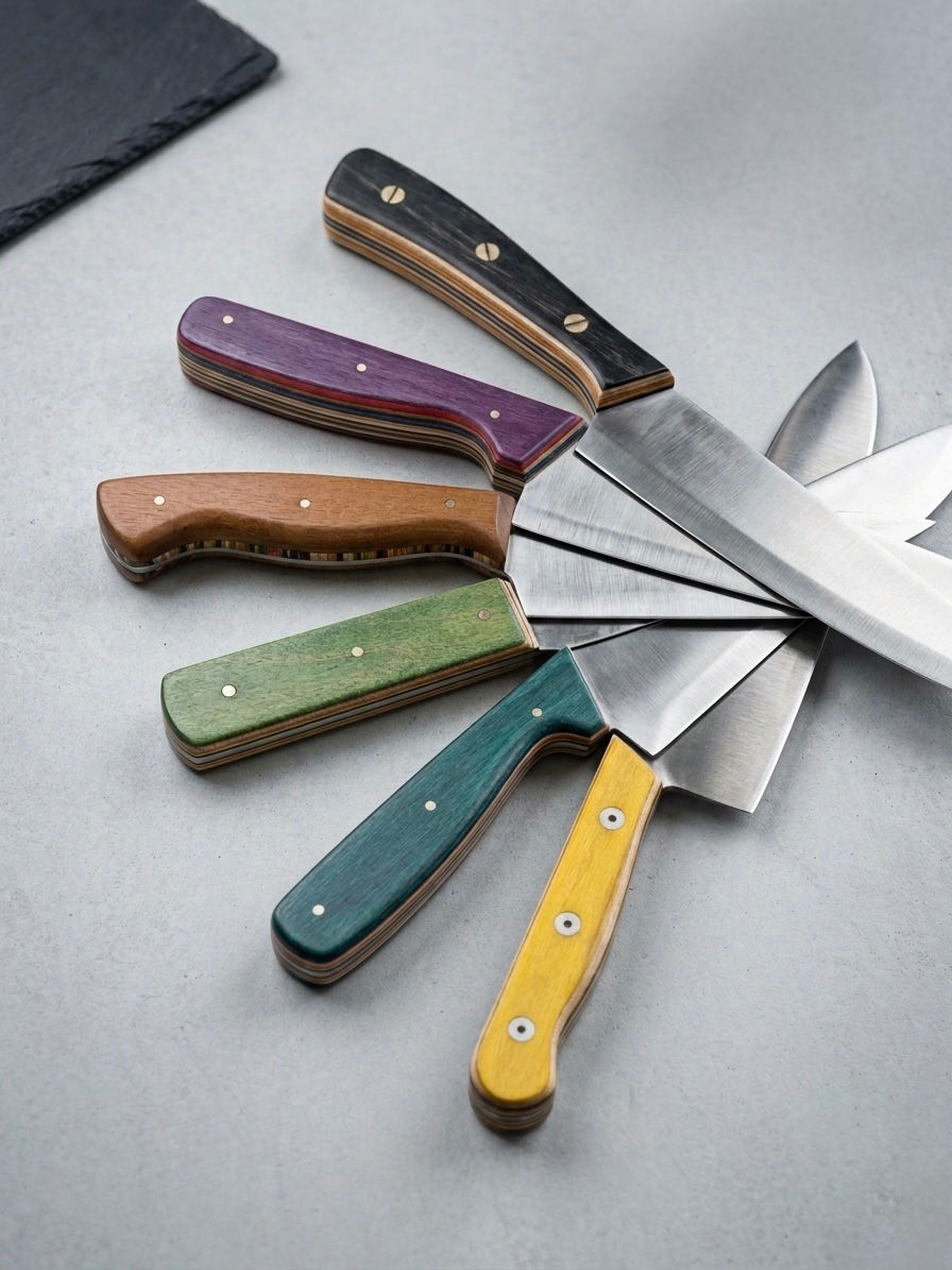 Knives with skateboard handles