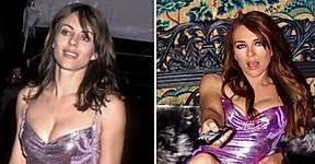 Elizabeth Hurley presume que aún entra en vestido de hace 21 años y se ve mejor
