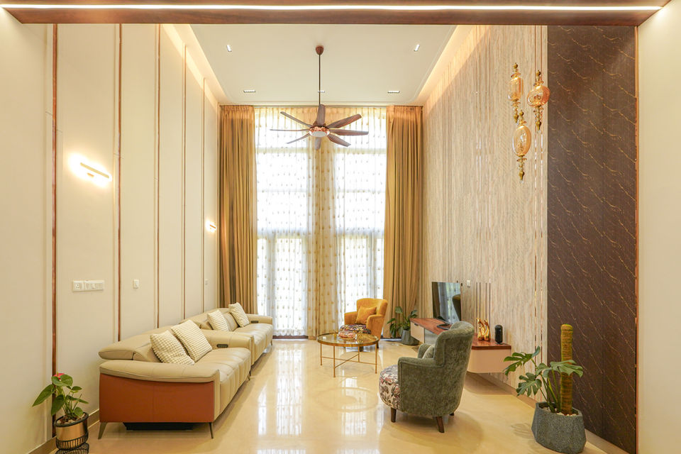 luxury double height living room modern interior designs