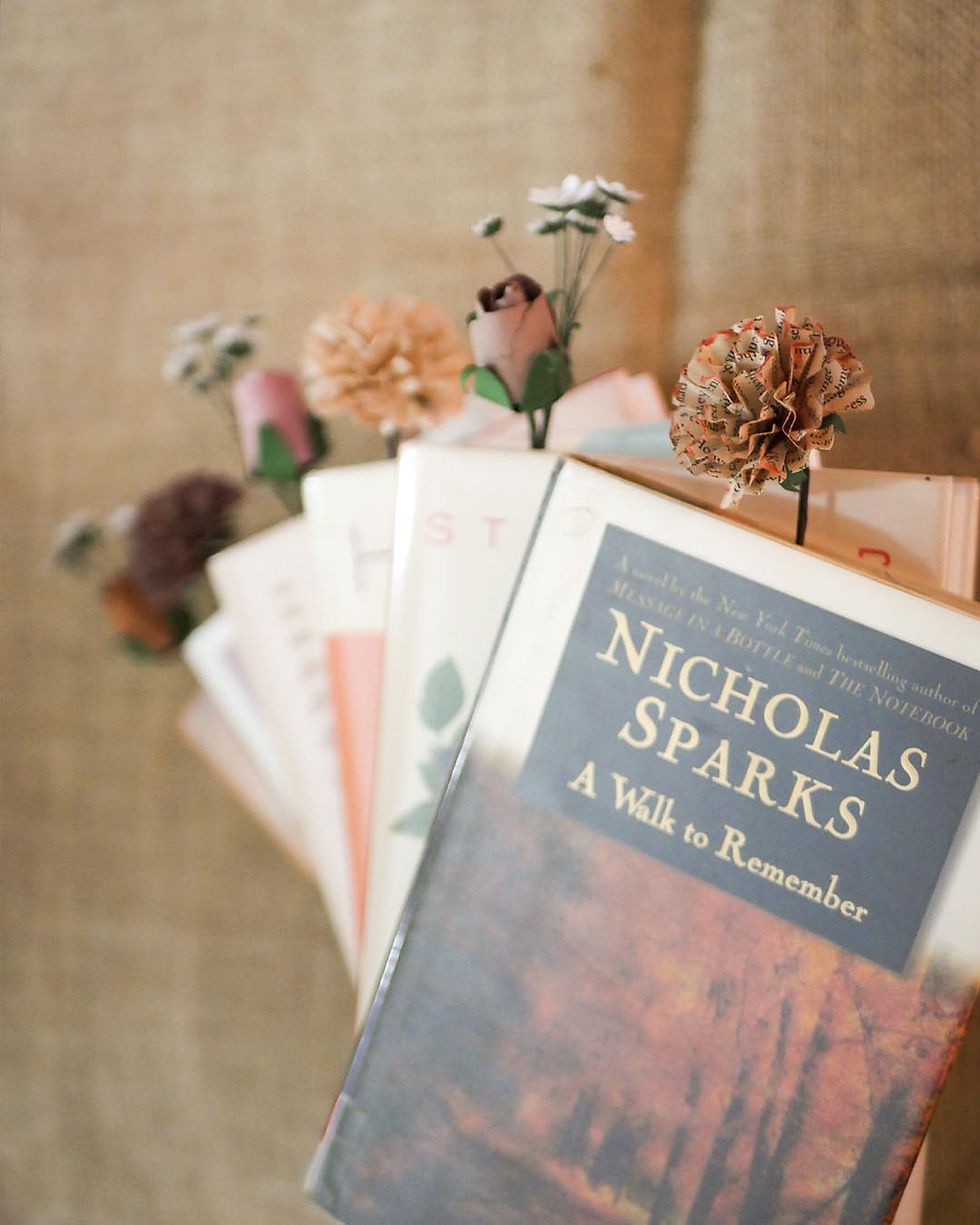 Thumbnail: Paper flower bookmark, Set of 3