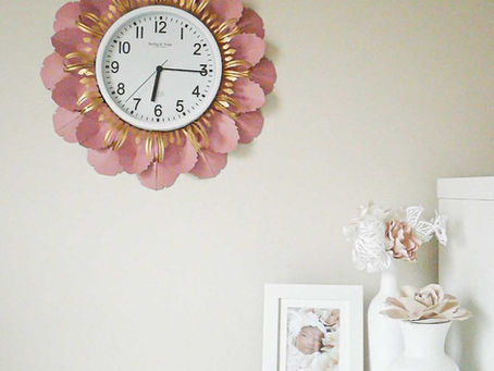 How to make a wall clock pretty: DIY decorative paper flower clock | DIY Home decor | Free templates