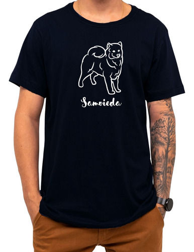 Camiseta Pet Samoieda Cachorro Cão Raça Presente Natal Roupa