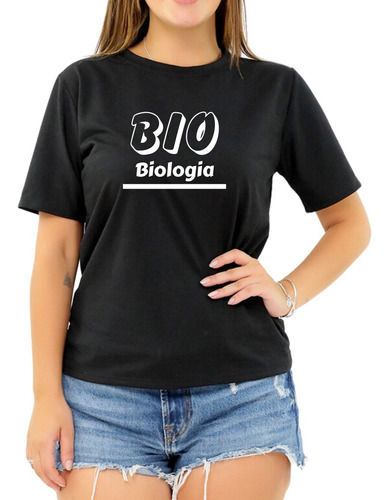 Camiseta Faculdade Biologia Curso Universidade Feminina