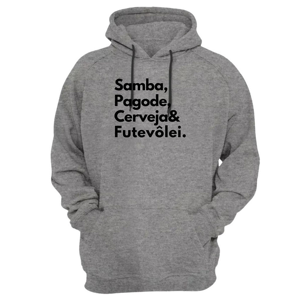 Miniatura: Blusa Moletom Capuz Frase Samba Pagode Cerveja Futevôlei