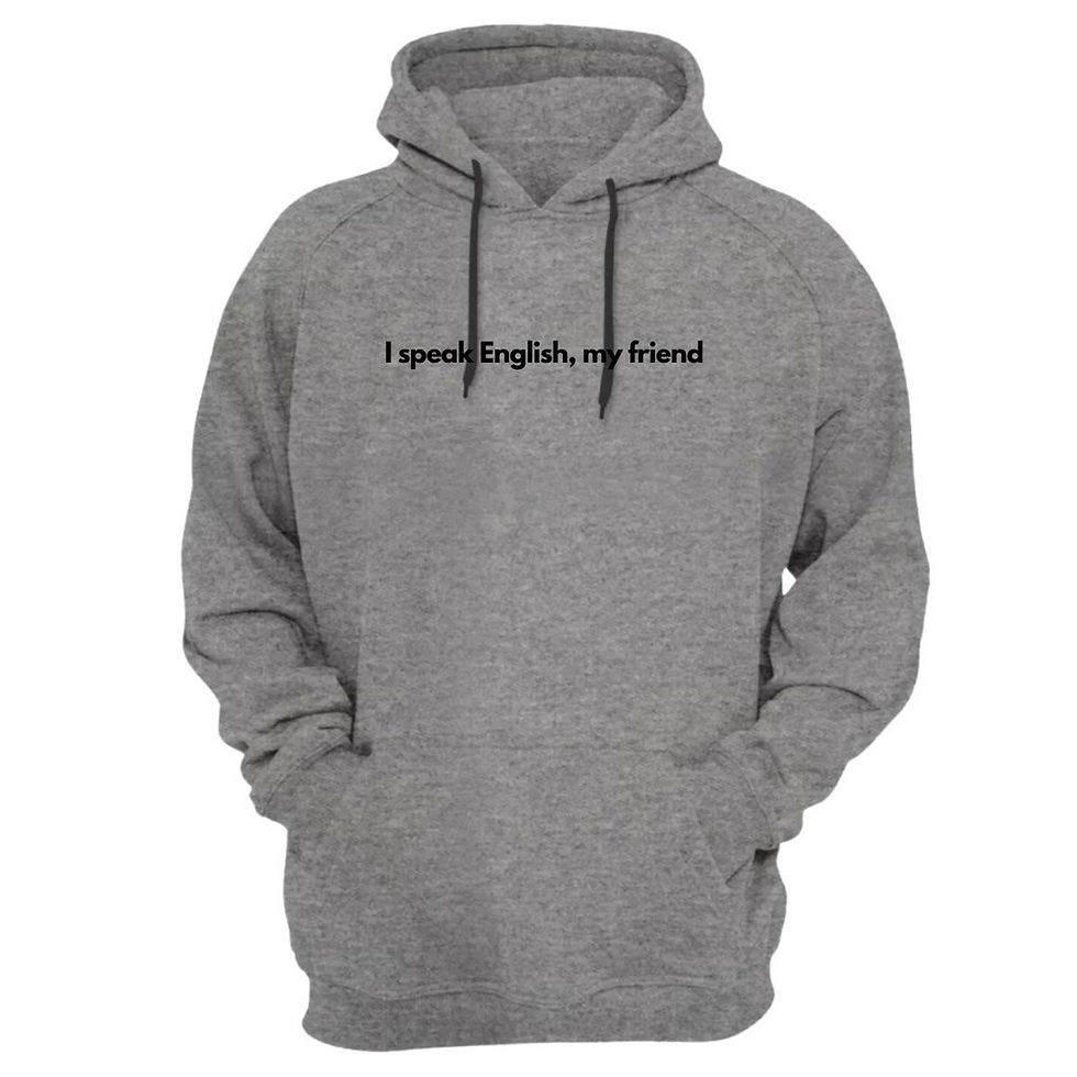 Miniatura: Blusa Moletom Capuz Frase I Speak English My Friend Criativa