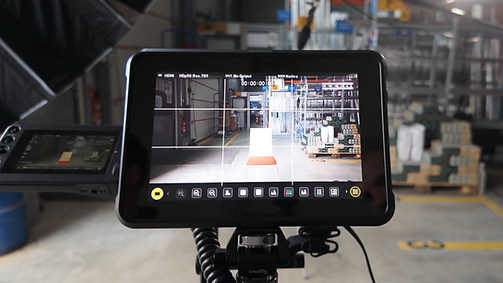 Ein Kamera Monitor von einem Interview Setup