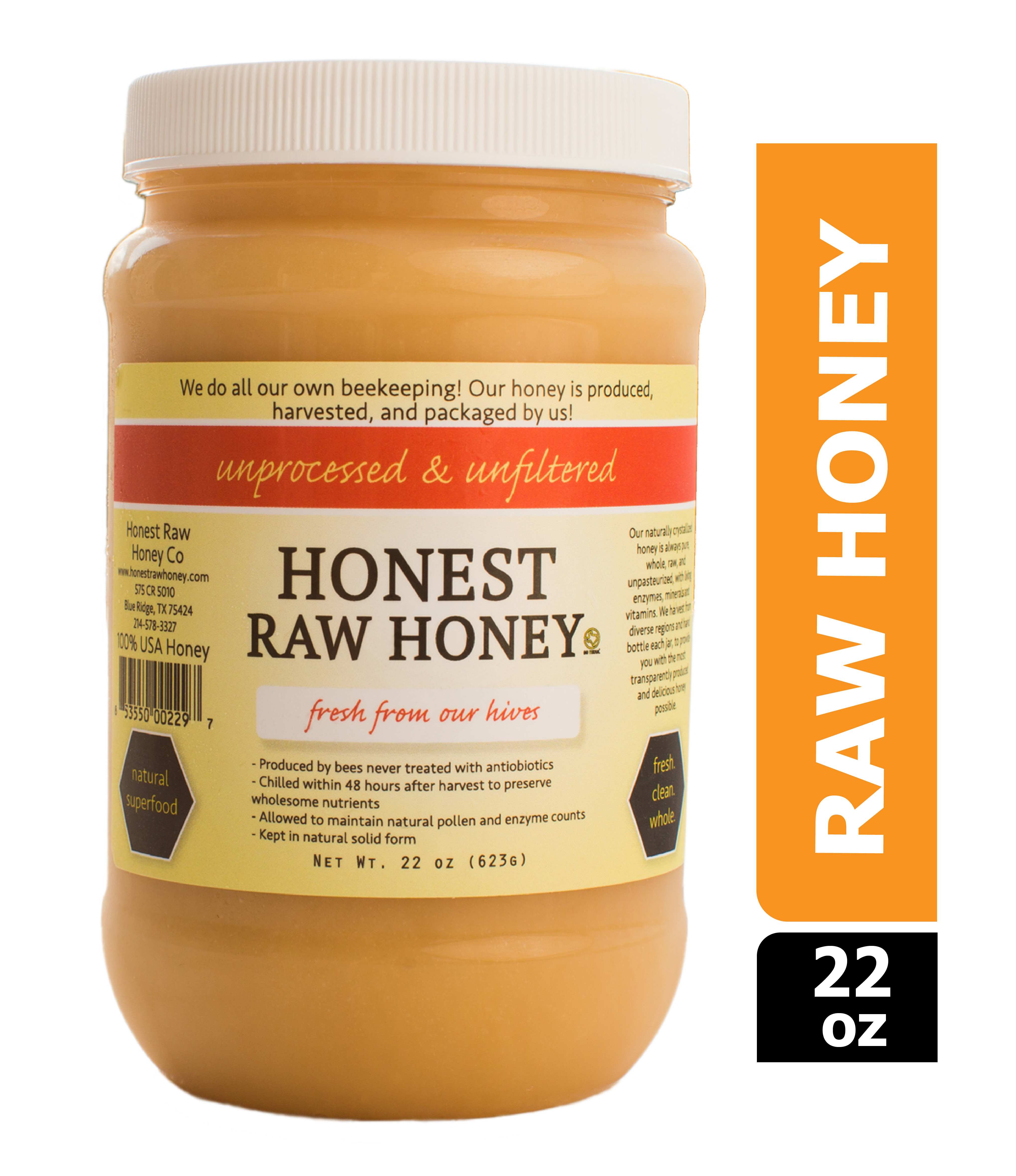 Honest Raw Honey, 22oz