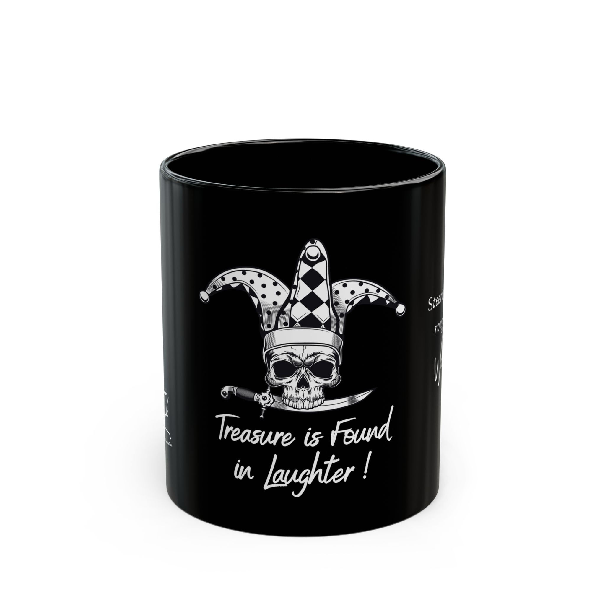 The Captain's Grin- 11oz Black Mug.