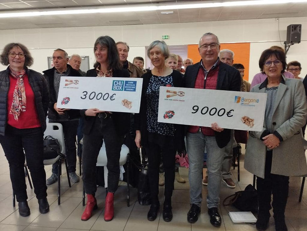 Droite à gauche, Mme Tourenne (Gardonne) G.Carmona (Inst Bergonié), A. Baradat (CHU de Bordeaux)