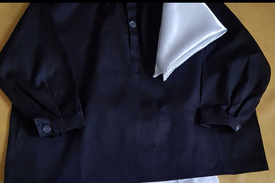 Waggisbluse mit Tuch (ohne Hose) schwarz, Grösse S-L