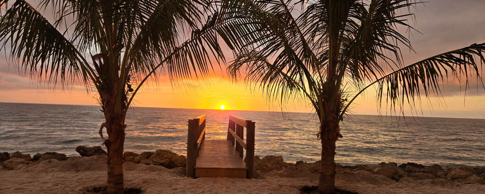 Just outside of unit, walk down to the water