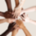 diverse hands stacked together to help