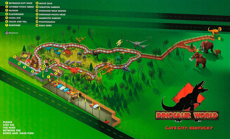 Dinosaur World Kentucky Map