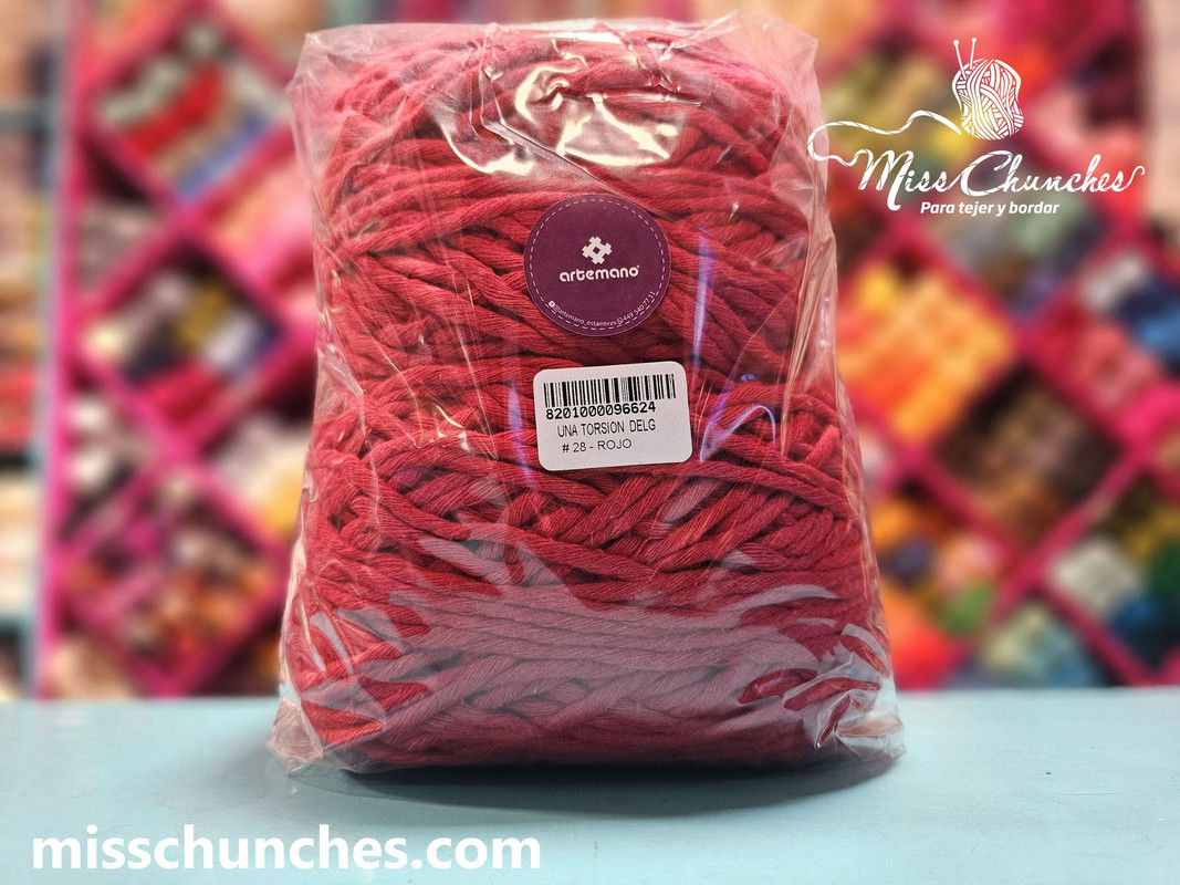 Macrame 1/2 Una Torsion 28 Rojo