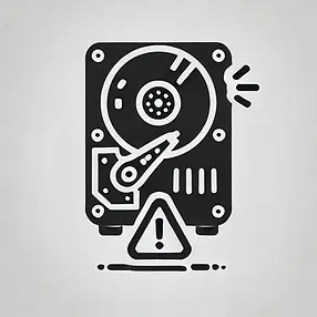 Imagem representando um Disco rigido com defeito