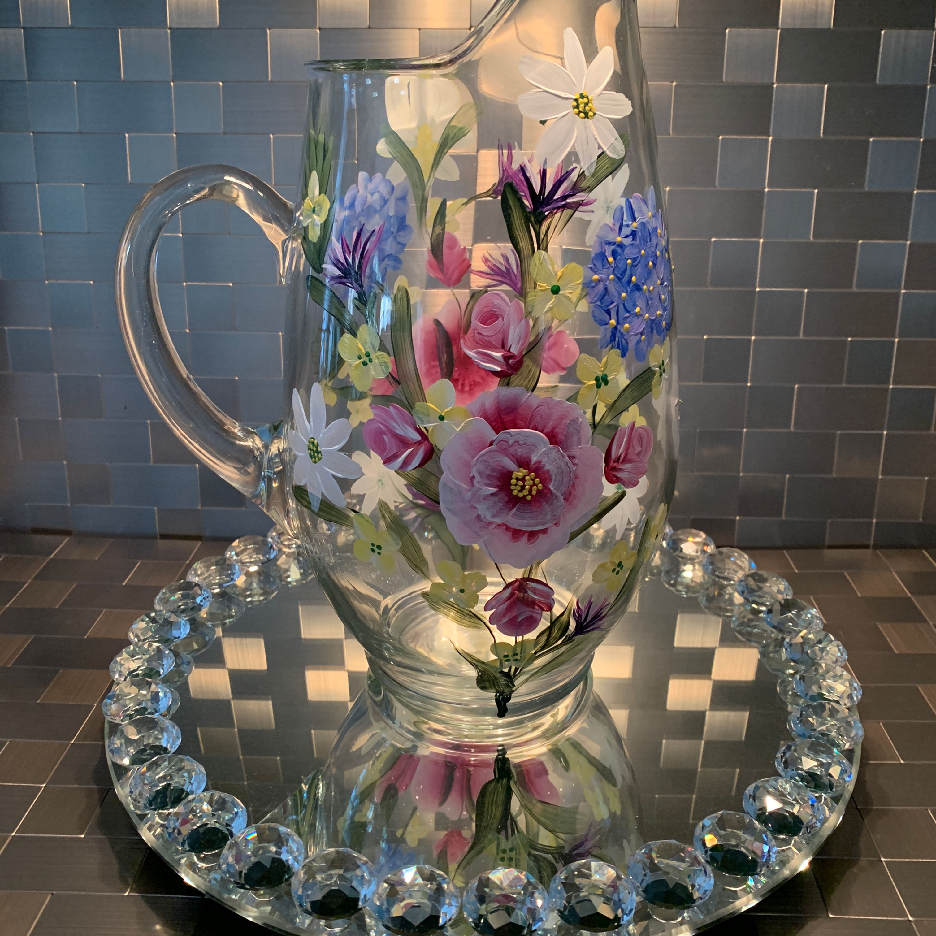 Floral Bouquet on 90 ounce pitcher