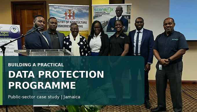 Ministry of Agriculture, Fisheries and Mining and ScanBox representatives during Jamaica’s public-sector data protection programme engagement.
