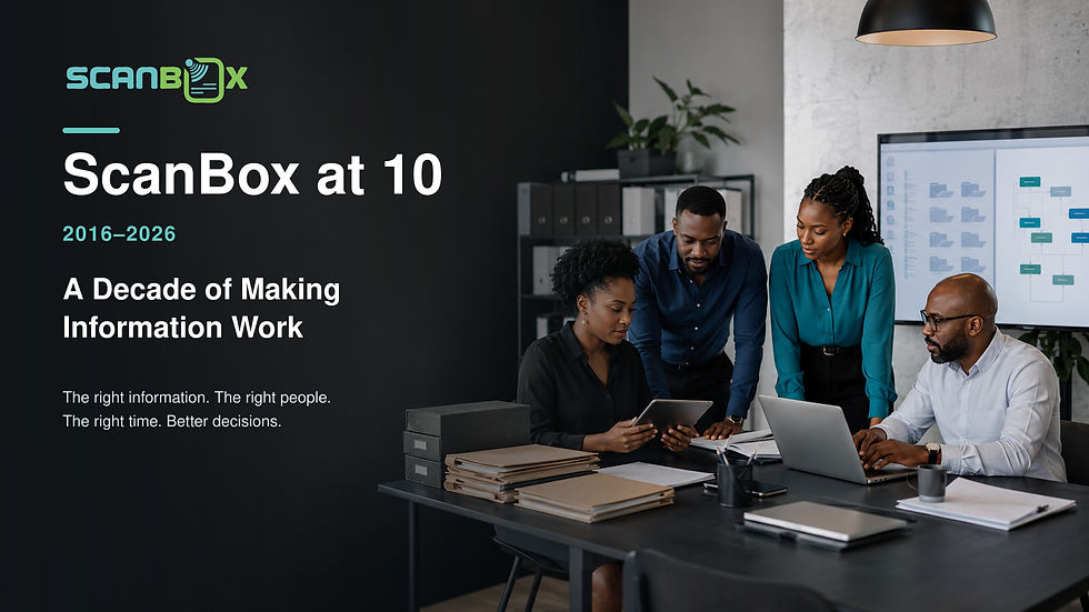 ScanBox marks ten years of helping organisations transform records into governed, searchable and decision-ready information.