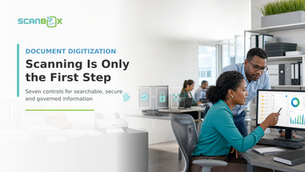 Operations leaders reviewing a structured document digitization workflow from fragmented files to governed information