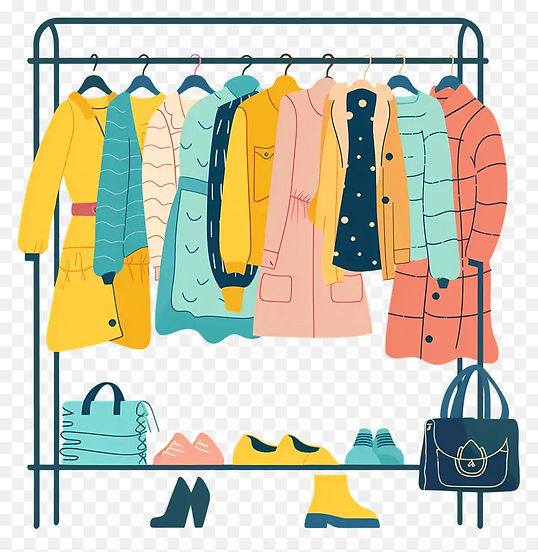 transparent-clothes-rack-clothing-rack-fashion-coat-colorful-clothes-shoes-bag-on-display-